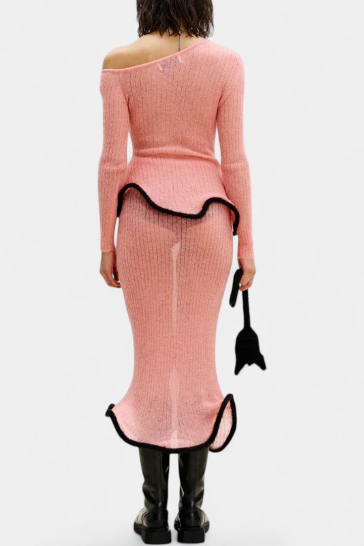 Emma, Fitted Knitted Top & Maxi Skirt Set