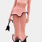 Emma, Fitted Knitted Top & Maxi Skirt Set