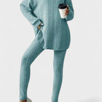 Emma, Ribbed Longline Top & Leggings Set