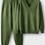 Pippa, V-Neck Knitted Jumper & Trousers Set