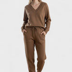 Pippa, V-Neck Knitted Jumper & Trousers Set