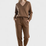 Pippa, V-Neck Knitted Jumper & Trousers Set