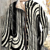 Freda Black and White Quilted Jacket with Graphic Print - view 2