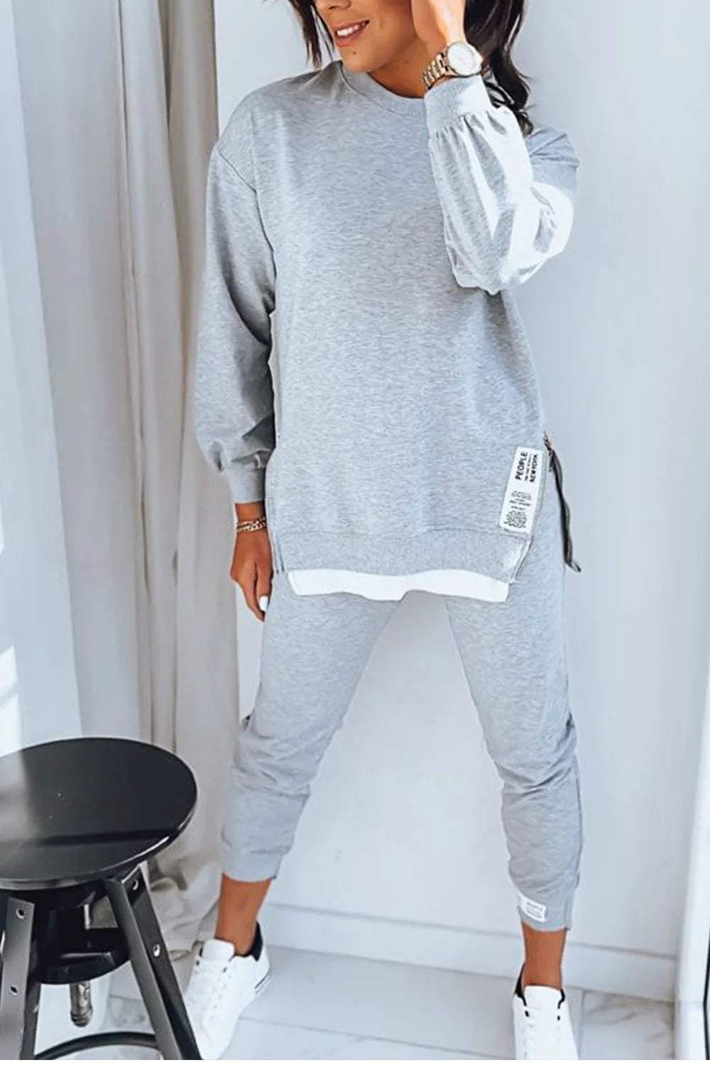 Freda, Layered-Look Sweatshirt & Joggers Set