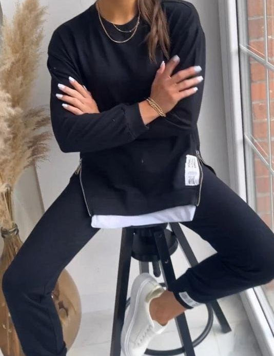 Freda, Layered-Look Sweatshirt & Joggers Set