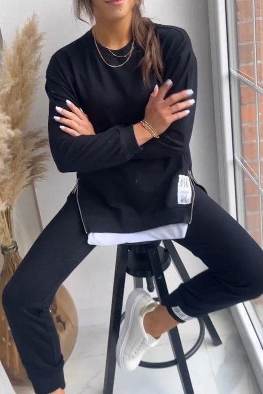 Freda, Layered-Look Sweatshirt & Joggers Set
