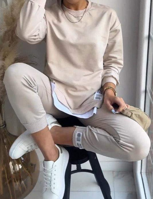 Freda, Layered-Look Sweatshirt & Joggers Set