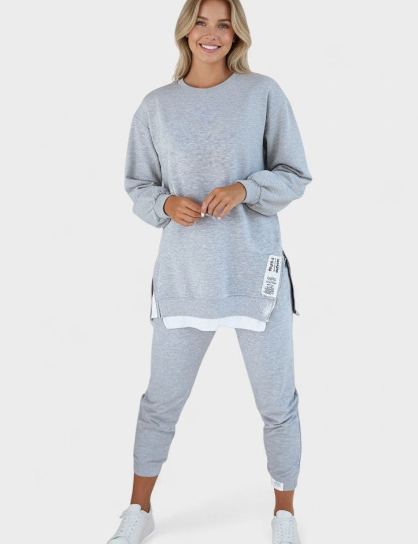 Freda, Layered-Look Sweatshirt & Joggers Set