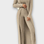 Freda, Ribbed Jumpsuit with Longline Cardigan