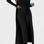 Freda, Ribbed Jumpsuit with Longline Cardigan