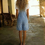 Charlotte Short Denim Jumpsuit with Soft Cotton Feel - view 3
