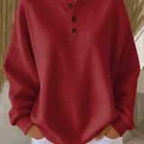 Greta Simple Jumper in Waffle Knit - view 3