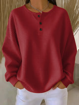Greta | Simple Jumper in Waffle Knit