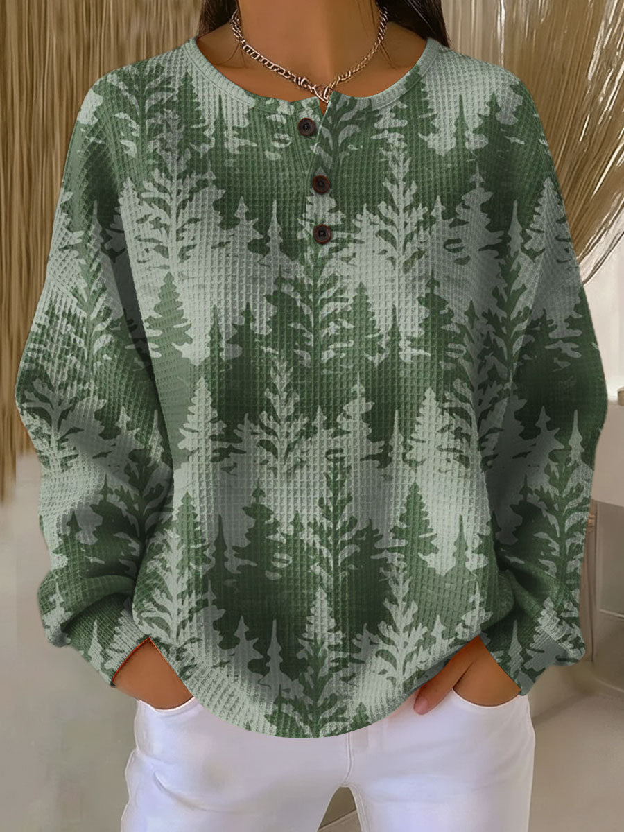 Alma Jumper in Green with Forest Design