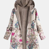 Ivy Pastel Coloured Fleece Jacket with Botanical Pattern - view 2