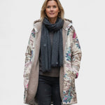 Ivy Pastel Coloured Fleece Jacket with Botanical Pattern