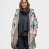 Ivy Pastel Coloured Fleece Jacket with Botanical Pattern