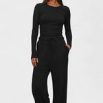 Janice, Long-Sleeve Top & Wide-Leg Trousers Set