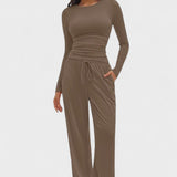 Janice, Long-Sleeve Top & Wide-Leg Trousers Set