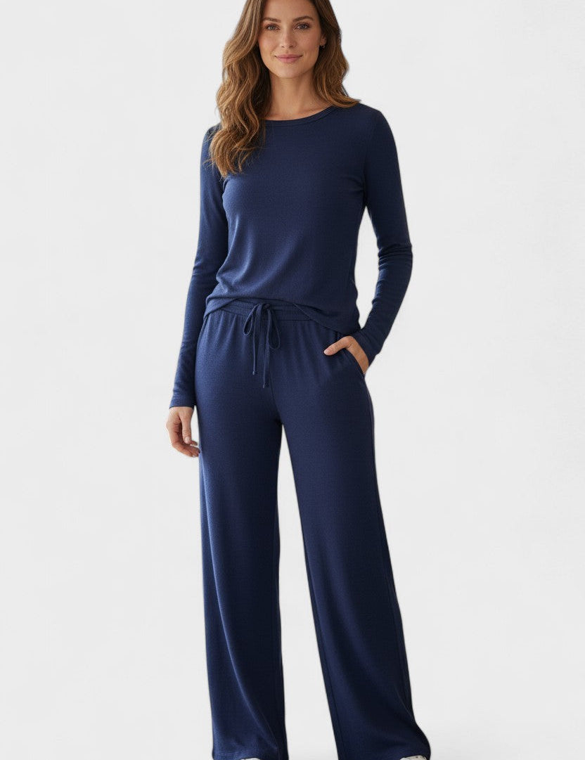 Janice, Long-Sleeve Top & Wide-Leg Trousers Set