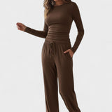 Janice, Long-Sleeve Top & Wide-Leg Trousers Set