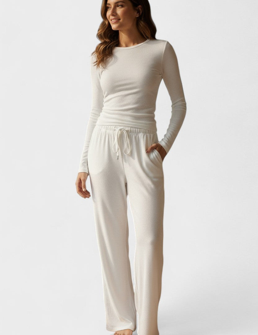 Janice, Long-Sleeve Top & Wide-Leg Trousers Set