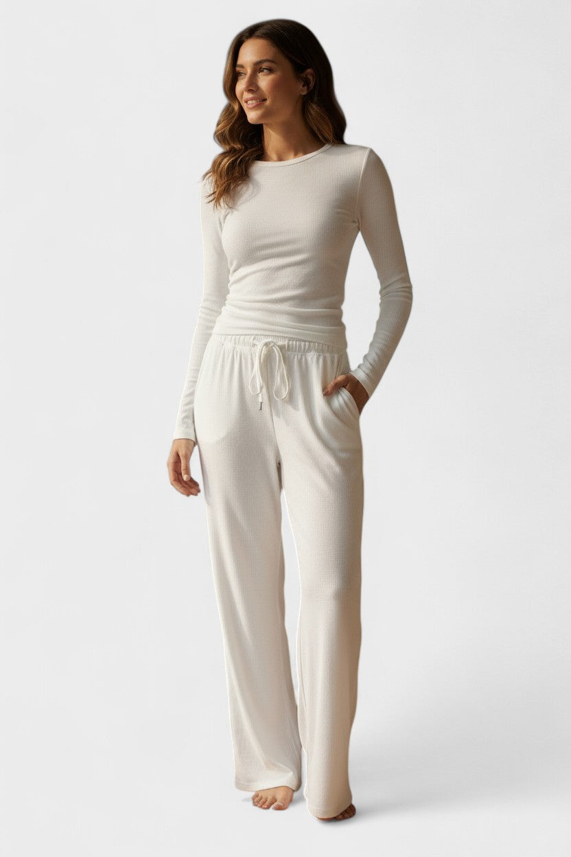 Janice, Long-Sleeve Top & Wide-Leg Trousers Set