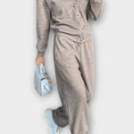 Joanne, Buttoned Cardigan & Trousers Set