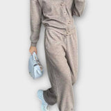 Joanne, Buttoned Cardigan & Trousers Set