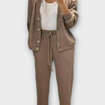 Joanne, Buttoned Cardigan & Trousers Set