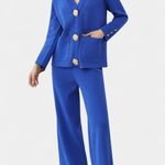 Karen, Buttoned Cardigan & Wide-Leg Trousers Set