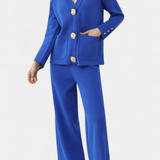 Karen, Buttoned Cardigan & Wide-Leg Trousers Set