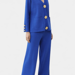 Karen, Buttoned Cardigan & Wide-Leg Trousers Set