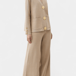 Karen, Buttoned Cardigan & Wide-Leg Trousers Set