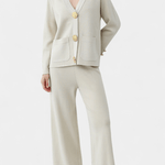 Karen, Buttoned Cardigan & Wide-Leg Trousers Set