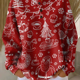 Merle Christmas Jumper in Red with White Designs