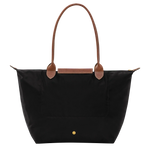Large Packable Tote Bag, Black, detail view