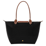 Large Packable Tote Bag, Black, detail view