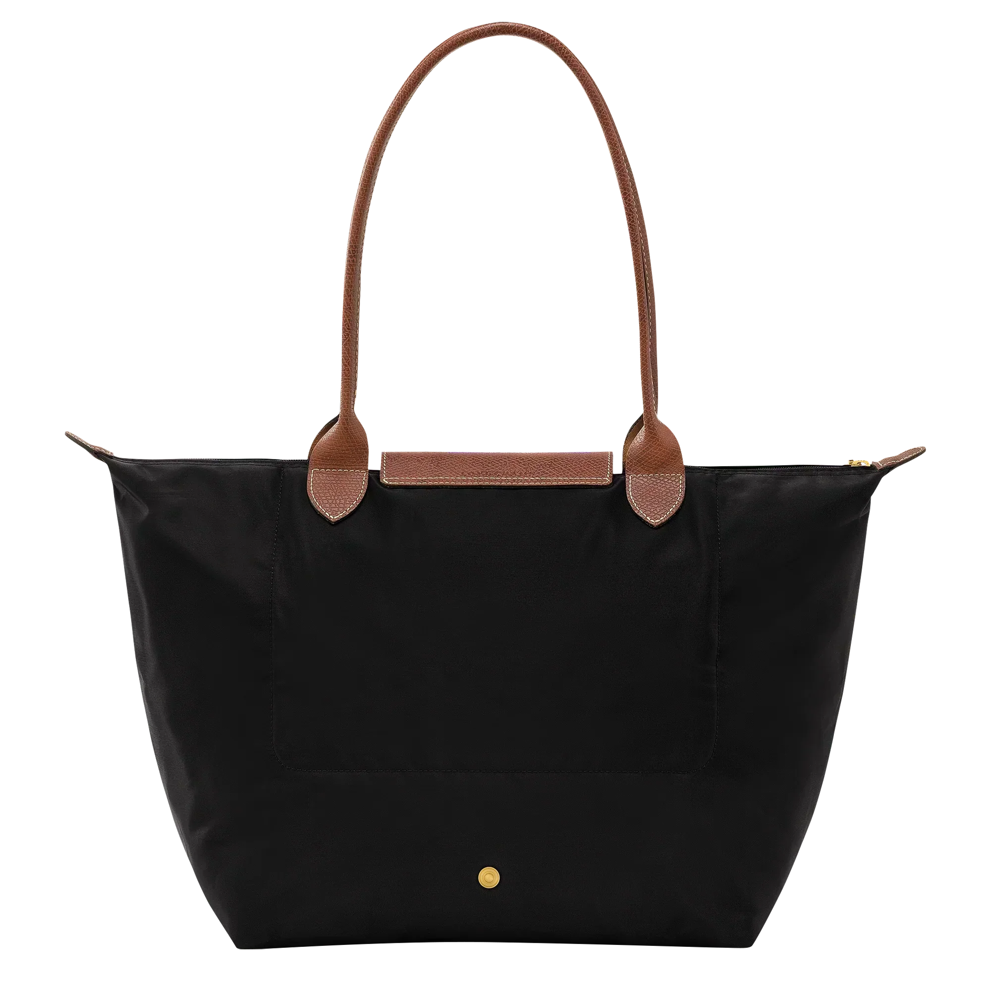 Large Packable Tote Bag, Black, detail view
