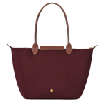 Large Packable Tote Bag, Burgundy, close-up
