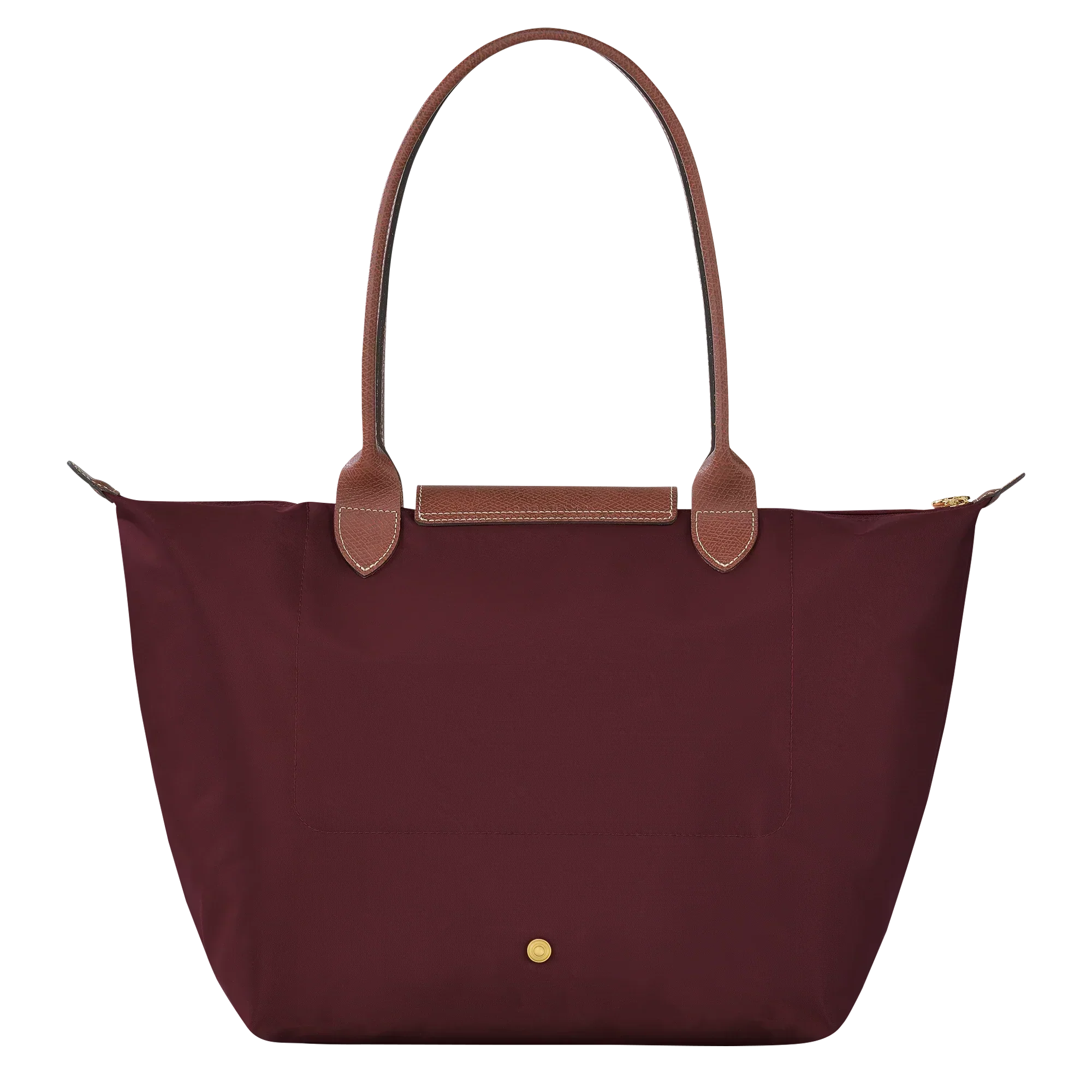 Large Packable Tote Bag, Burgundy, close-up