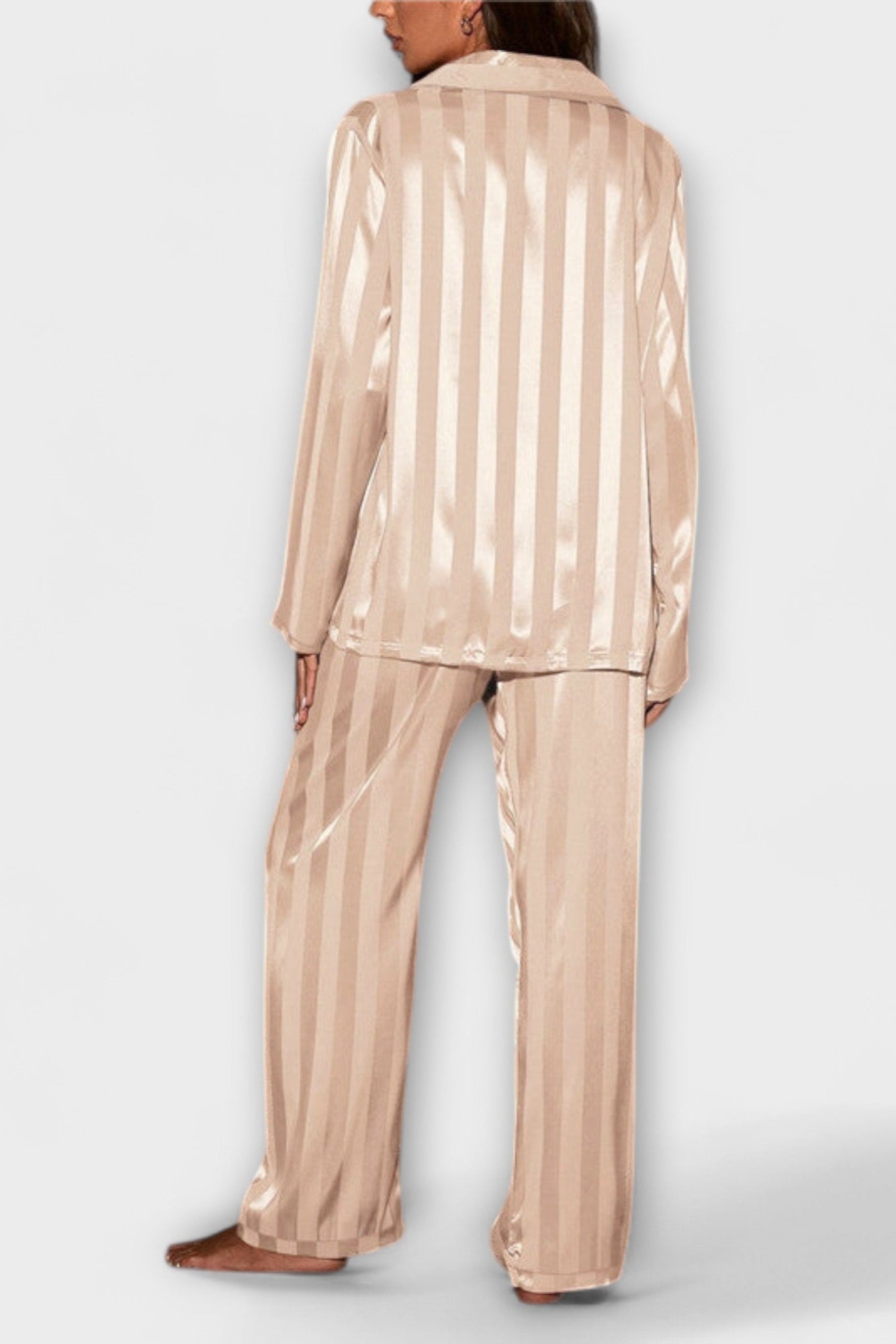 Laura, Satin-Look Shirt & Trousers Set