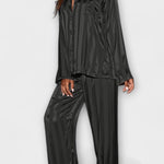 Laura, Satin-Look Shirt & Trousers Set