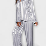 Laura, Satin-Look Shirt & Trousers Set