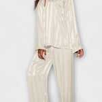 Laura, Satin-Look Shirt & Trousers Set
