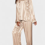 Laura, Satin-Look Shirt & Trousers Set