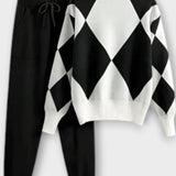 Laura, Argyle Knitted Jumper & Trousers Set