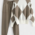 Laura, Argyle Knitted Jumper & Trousers Set