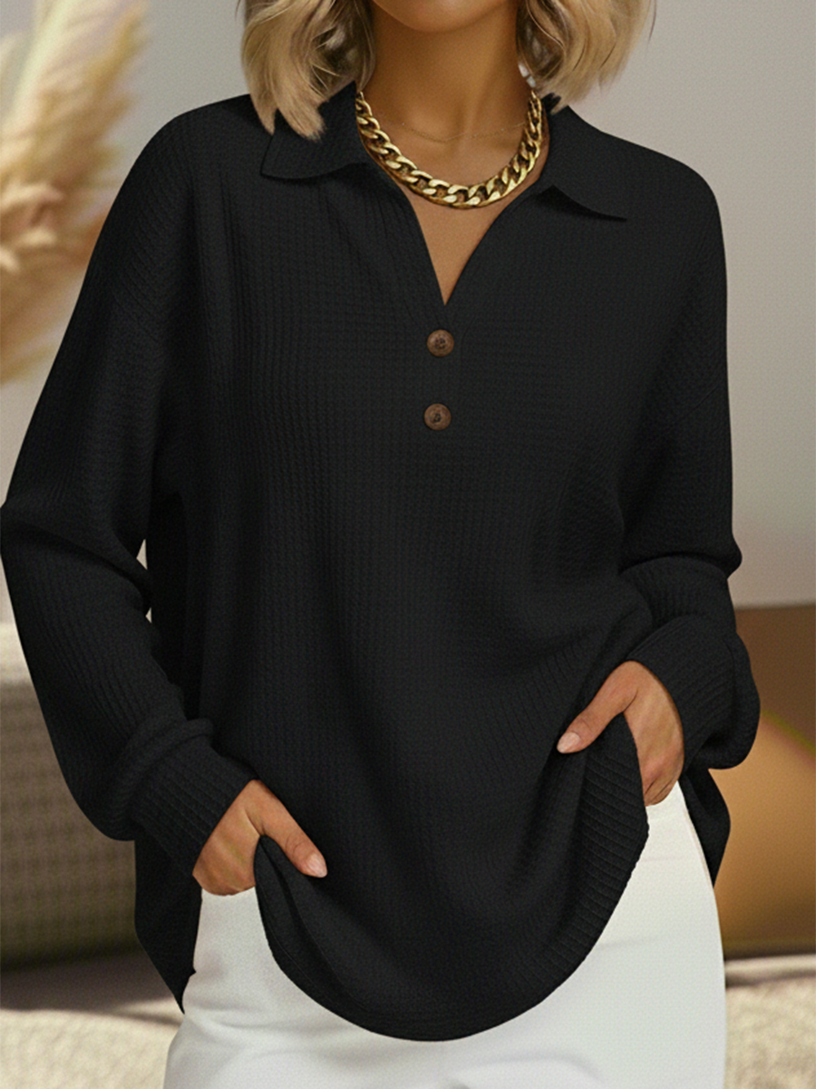 Elke Simple Jumper with Shirt Collar