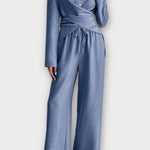 Olivia, Wrap Top & Wide-Leg Trousers Set